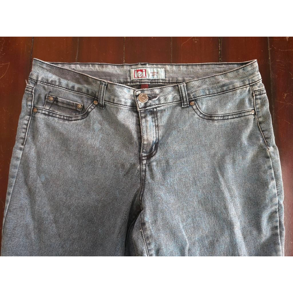 Women's Vintage Lei Plus Size Juniors 17 Teal Blue Acid Wash Stretch Jeggings - Picture 12 of 12
